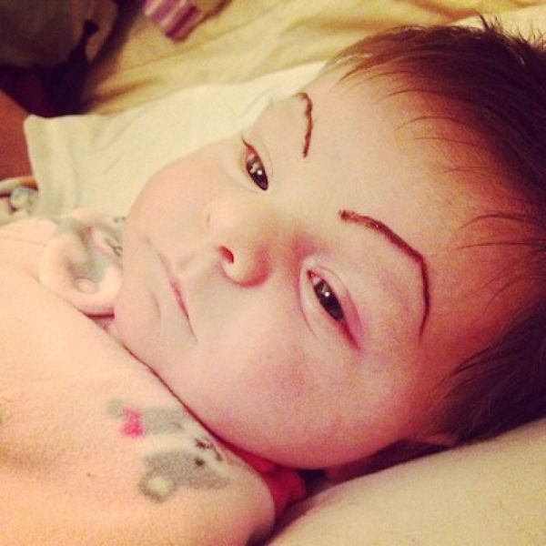 Babies with Painted Eyebrows Is Trending Online