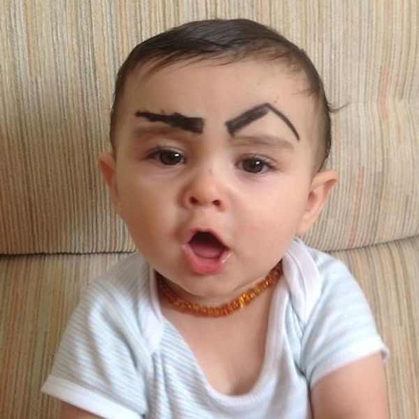 Babies with Painted Eyebrows Is Trending Online