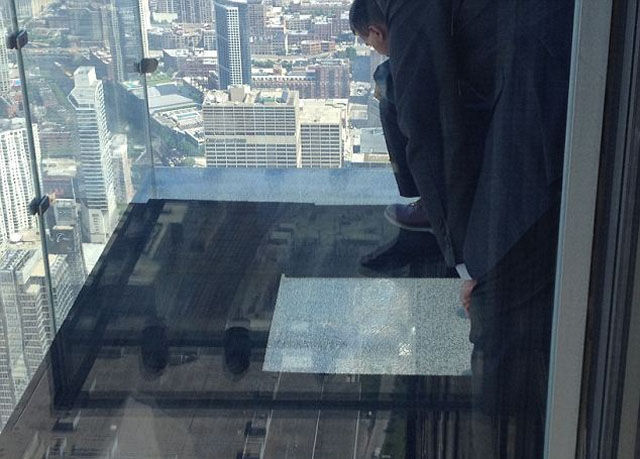 A Glass Viewing Platform Is Scary Enough without This Happening…