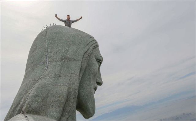 The Man Who Climbed the Statue of Christ in Brazil