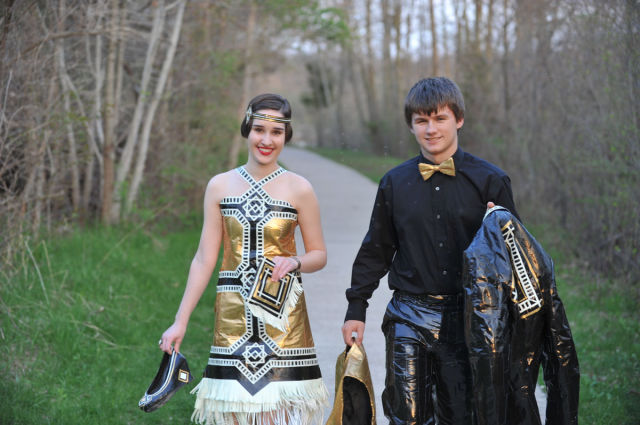 A Couple’s Prom Outfit Made Entirely out of Duct Tape