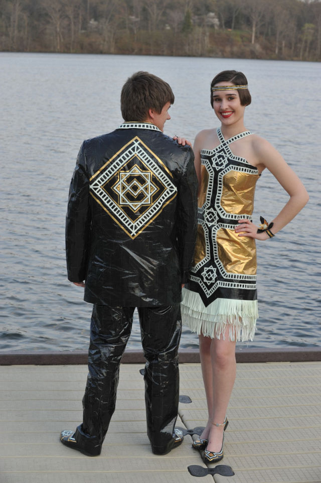 A Couple’s Prom Outfit Made Entirely out of Duct Tape