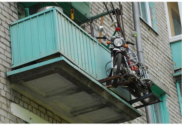 An Innovative Fix for Getting Your Motorcycle onto Your Balcony