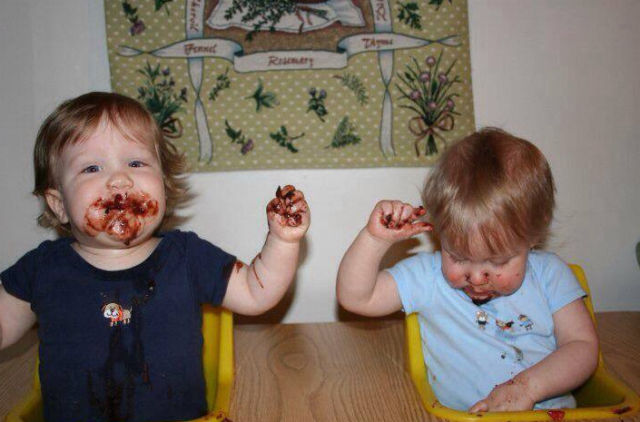 Kids Who Are Clearly Enjoying Their Food