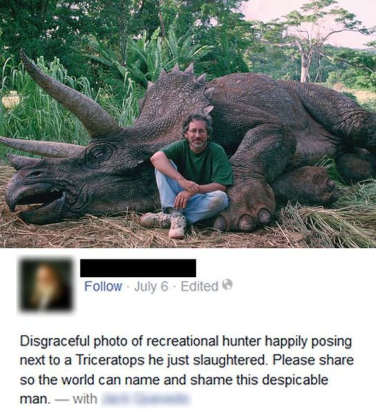 Steven Spielberg Hunts and Kills a Triceratops