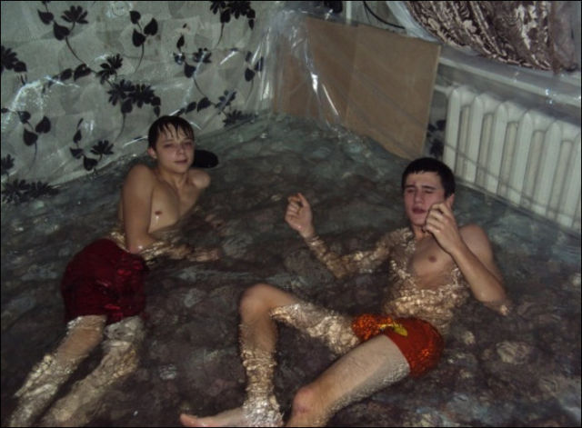 Guys Turn an Entire Apartment into Giant Swimming Pool