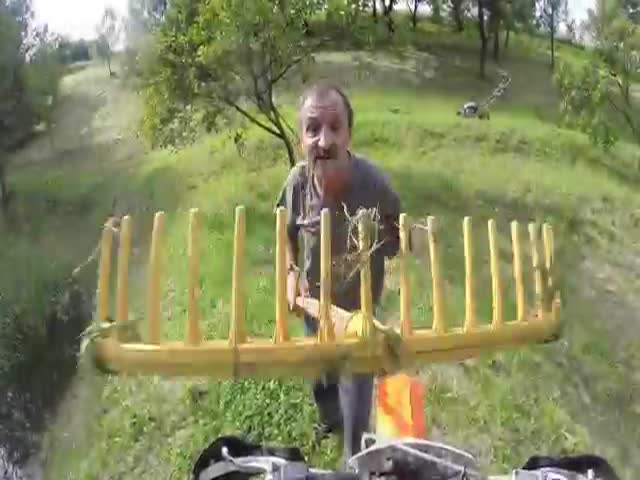 Lost Bikers vs Angry One-Armed Farmer in Poland  (VIDEO)