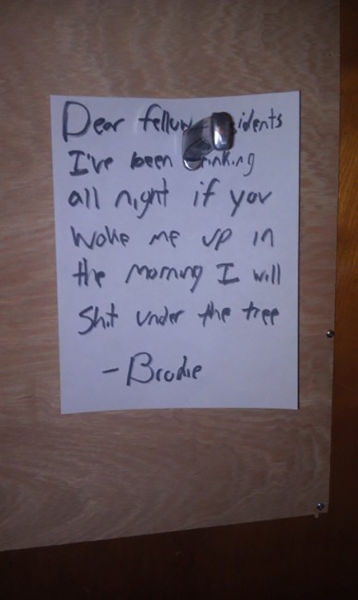 Funny College Roommate Notes