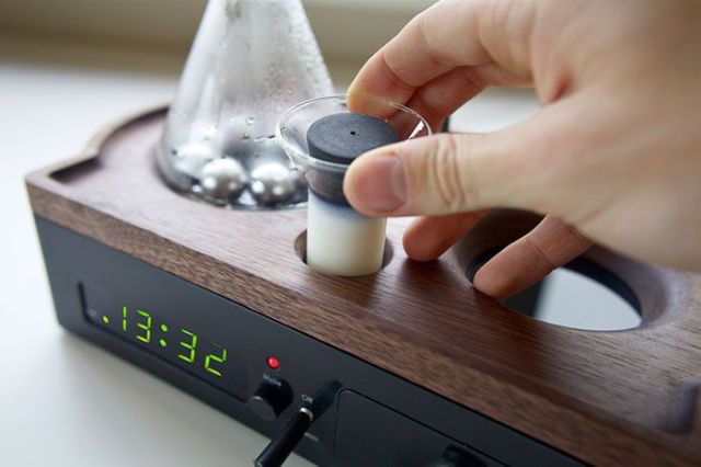 An Alarm Clock That Wakes You Up with Coffee