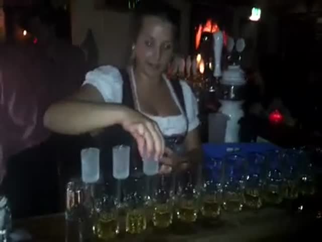 Talented Barmaid Shows You How to Pour Jager Bombs  (VIDEO)