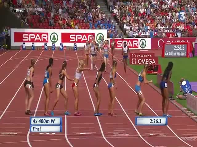 Incredible Finish of the Women's 4x400m Relay - European Athletics Championship  (VIDEO)