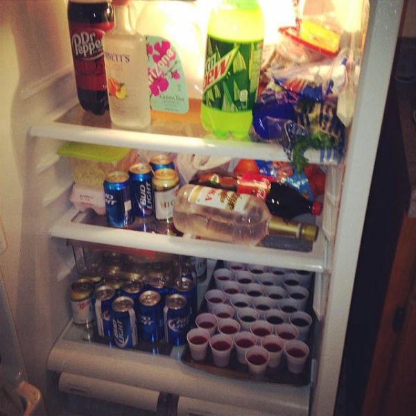 What a Full College Dorm Fridge Would Look Like