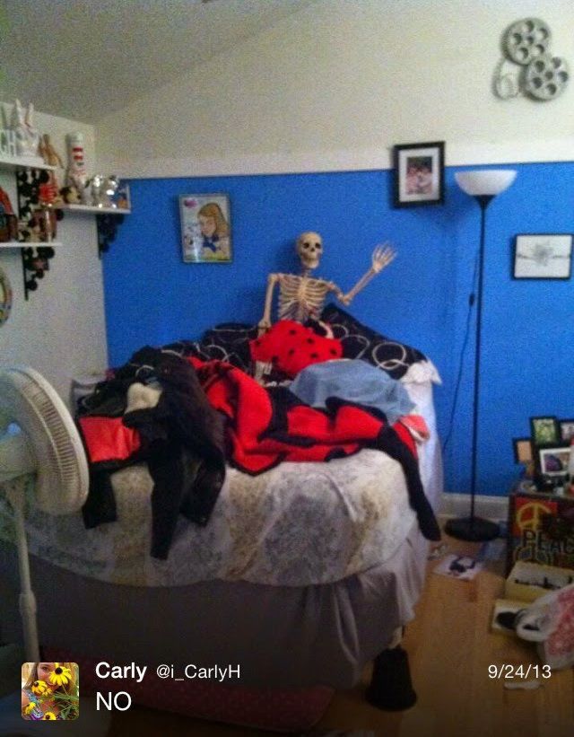A Halloween Skeleton Is This Dad’s Scary Year-Round Prank