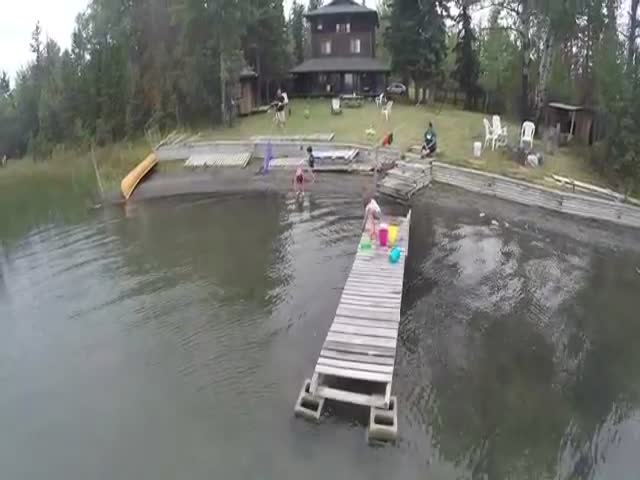 Guy Nearly Loses His $1200 Toy in the Lake  (VIDEO)