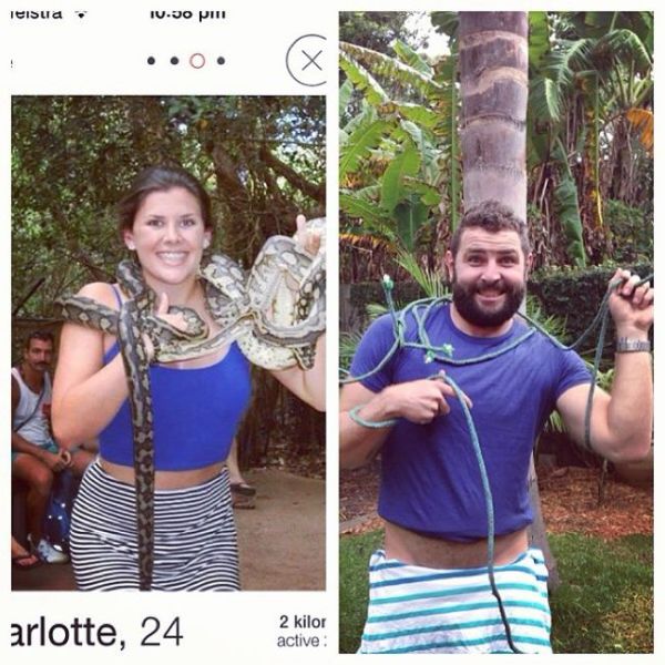 One Guy Recreates Tinder Profile Pics of Girls