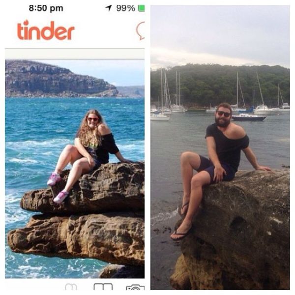 One Guy Recreates Tinder Profile Pics of Girls