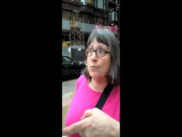 Crazy Woman Takes on Cyclist, Off-Duty Police Officer Suddenly Appears 