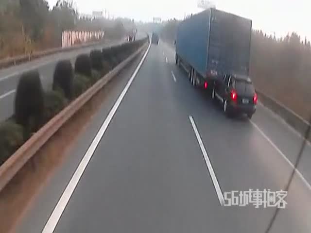 Truck Is Unknowingly 