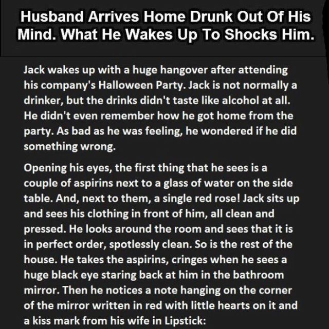One Drunk Husband’s Perfectly Timed Response