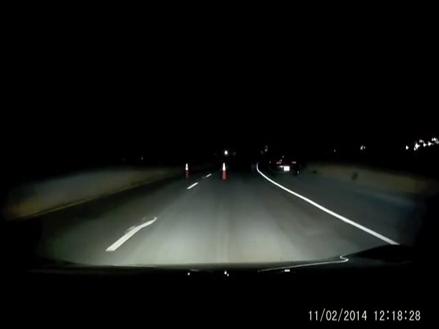 Scary, Suspicious Road Block in the Middle of the Night  (VIDEO)