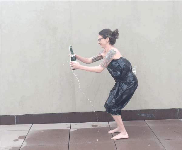 Kim Kardashian Sparks a Champagne Catching Craze