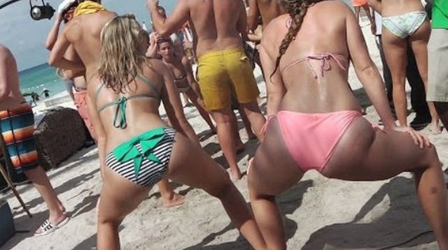 Lesbian couple and deaf baby Bikini teen riding mae was