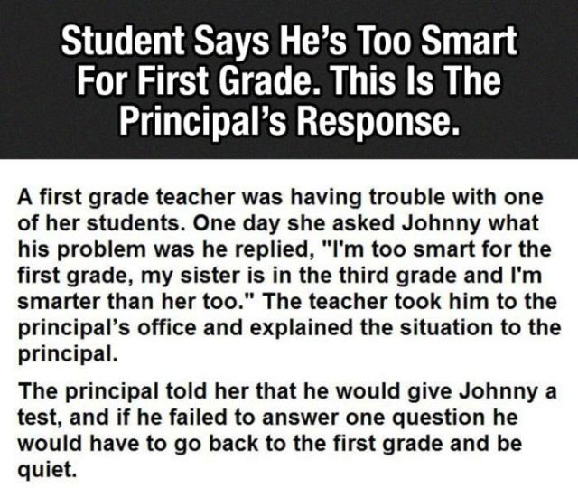 The Smart First Grader vs. the School Principal