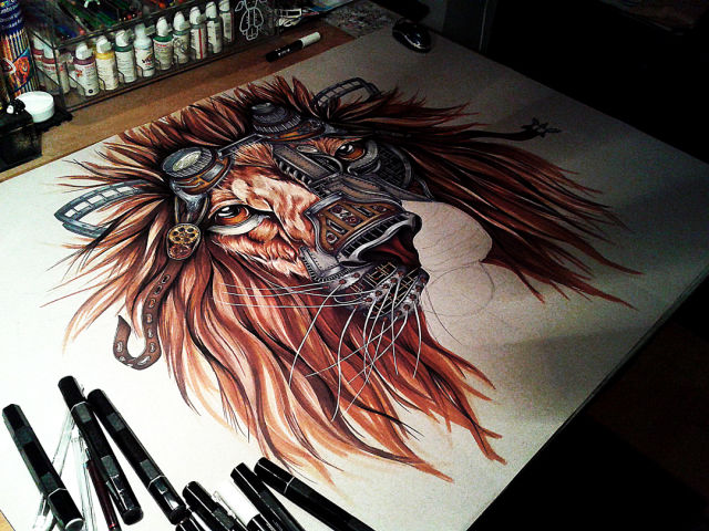 An Incredible Steampunk Lion Artwork That Is Truly Stunning An Incredible Steampunk Lion Artwork That Is Truly Stunning
