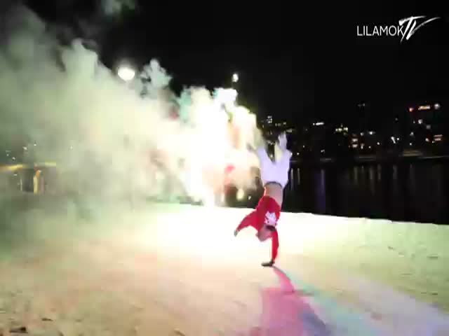 Breakdancing with Fireworks Strapped to the Legs Is Quite Spectacular 