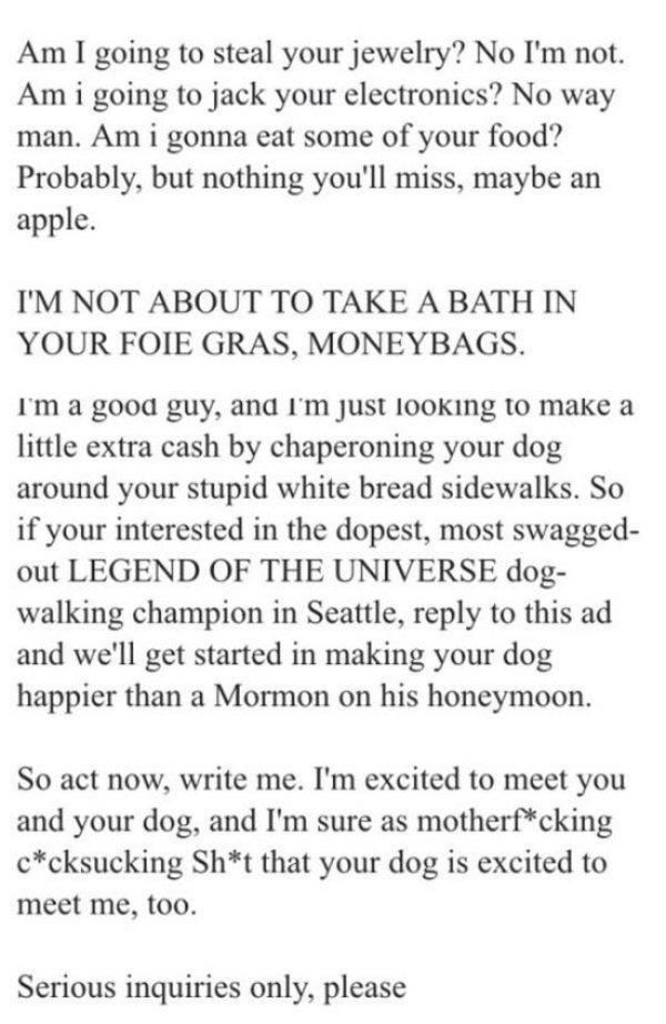 This Is One of the Best Craigslist Ads I This Is One of the Best Craigslist Ads I