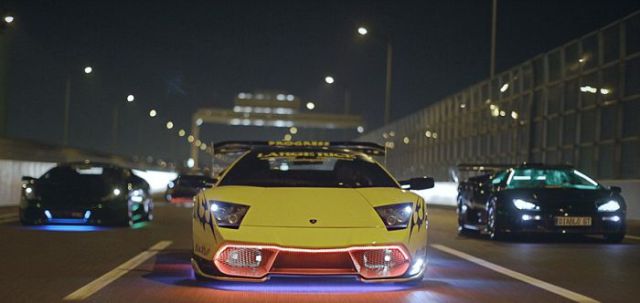 Super Cars Light Up the Night