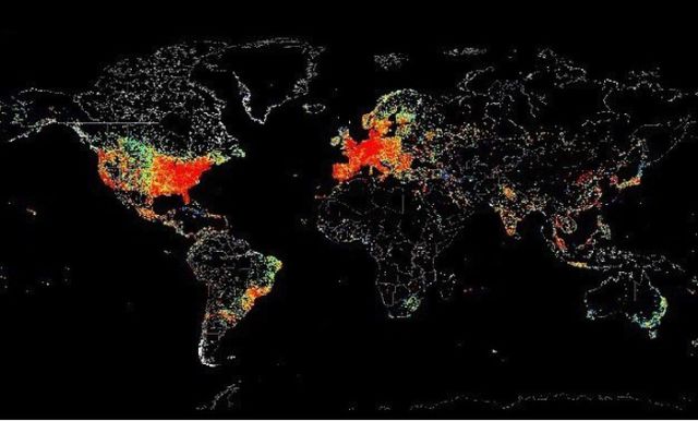 A Graphic Map of the World’s Real Internet Usage