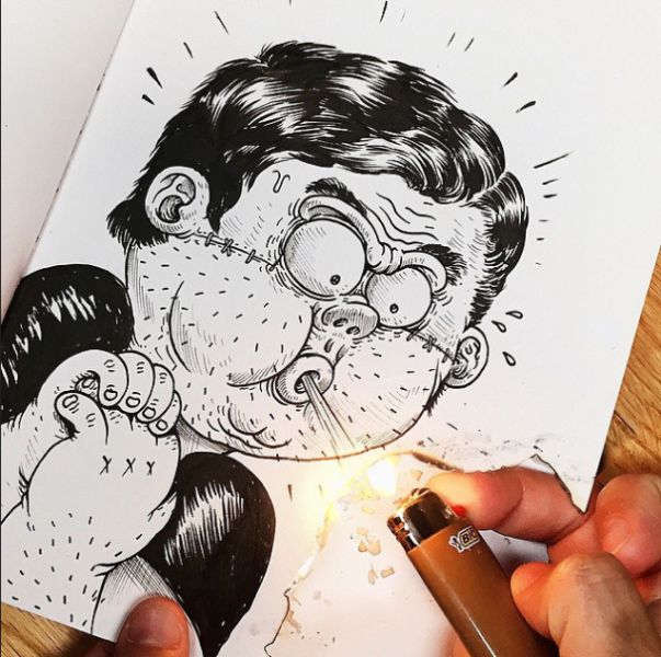 Artist Fights with His Creations