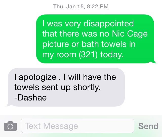 An Hilarious Response to a Silly Request from a Hotel Guest