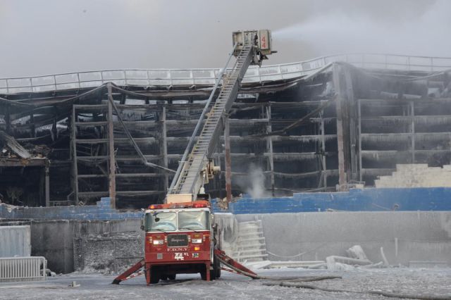 Warehouse Fire Is Turned to Ice Overnight
