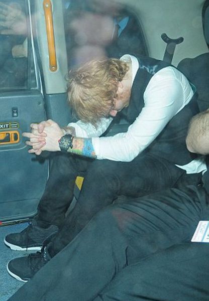 Ed Sheeran Looks a Little Worse for Wear after the BRIT Awards