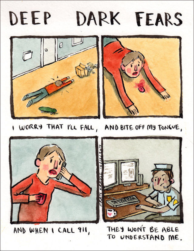 Funny and Disturbing Cartoons of People’s Top Terrifying Fears