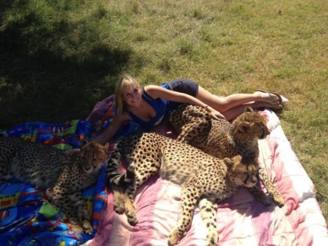 The Girl Who Is Friends with a Cheetah