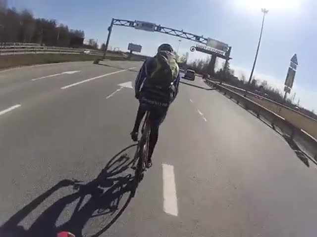 Russian Cyclist Gets Sideswiped by a Tanker Truck  (VIDEO)