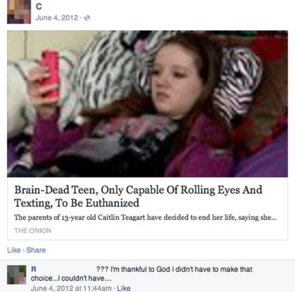 Gullible and Amusing Facebook Responses to “The Onion”