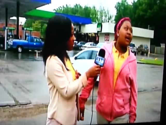 Girl Pees Herself during Live TV Interview  (VIDEO)