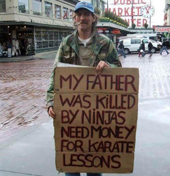Amusing Homeless Signs That Will Inspire You to Hand Over Some Cash