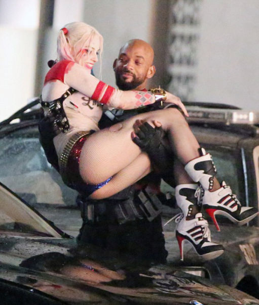Will Smith and Margot Robbie Get a Little Wet on Set