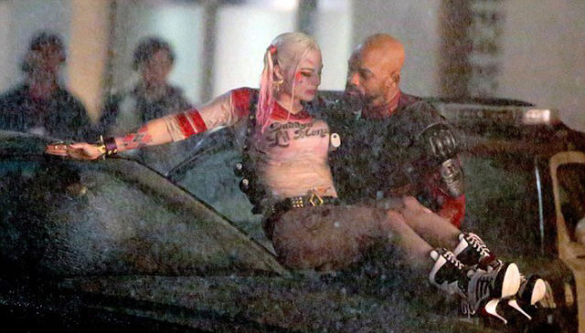 Will Smith and Margot Robbie Get a Little Wet on Set