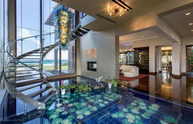 A Seafront Mansion with an Awesome Water Themed Interior