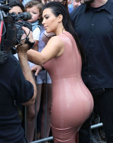 Kim Kardashian Looks Sleek in Latex for the Races