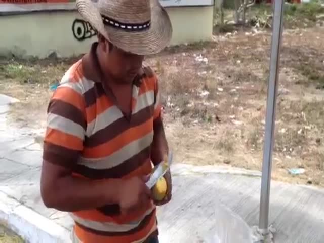 Street Vendor Shows Us How to Cut a Mango Like a Pro  (VIDEO)