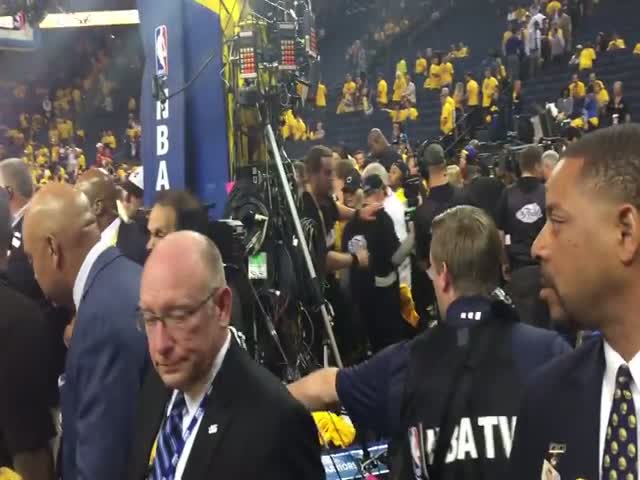 LeBron James Gets Attacked by Female Warriors Fan after the Game