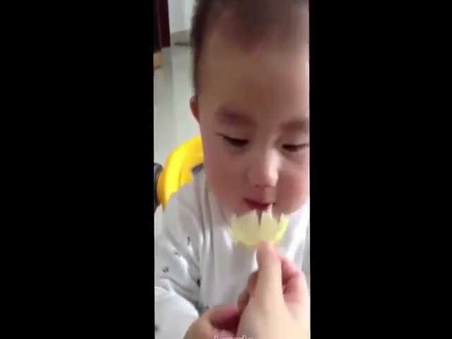 Baby Tasting a Lemon For The First Time (VIDEO) 