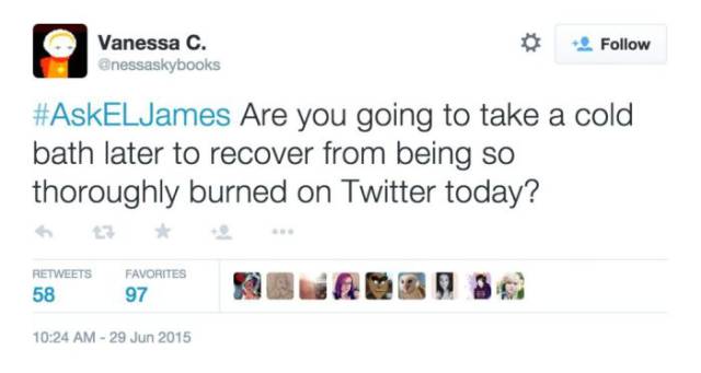 50 Shades of Grey Author Takes a Verbal Beating on a Live Twitter Q and A Session